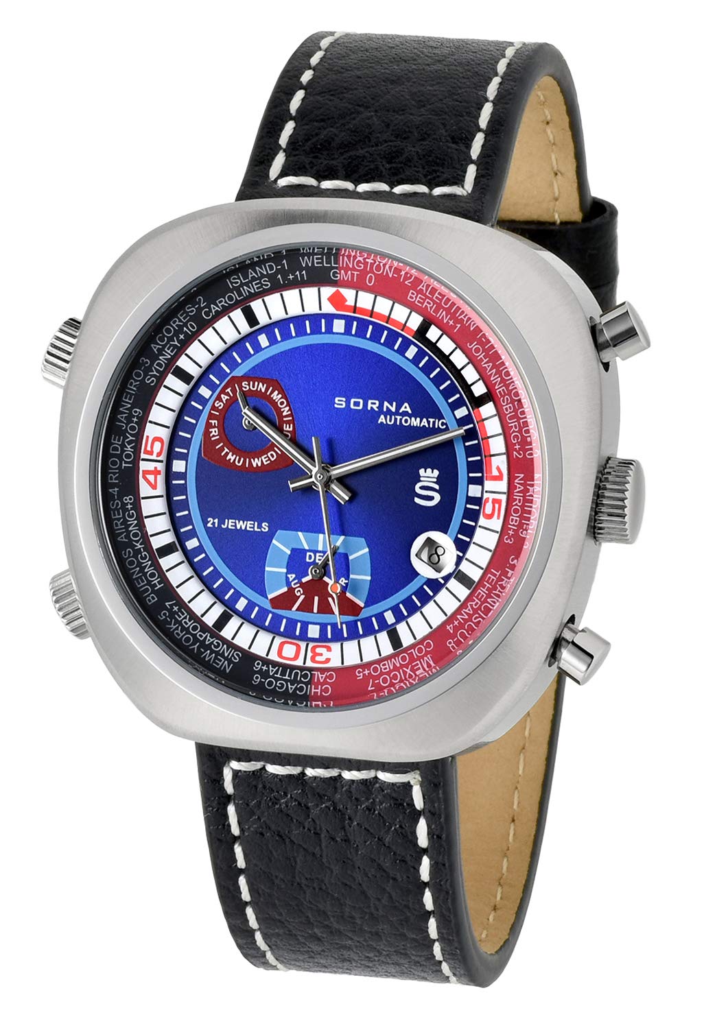 

SORNA Автоматические часы (с функцией ручного завода) T23766-BLUE Переиздание Модель Синий [Параллельный импорт]