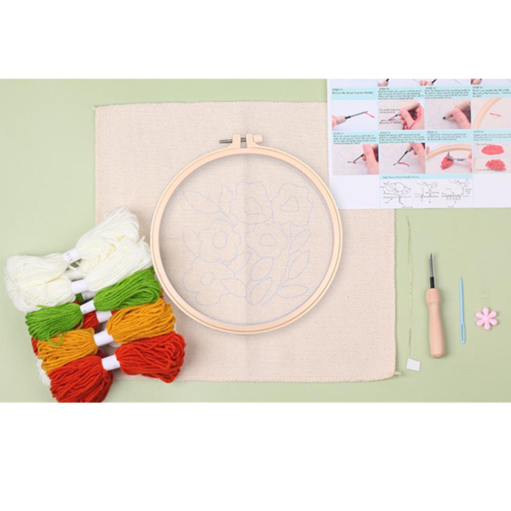 Punch Needle Kits For Beginners Flower Punch Needle Embroidery Starter Kits With Punch Needle Fabric Embroidery Hoops And Yarns