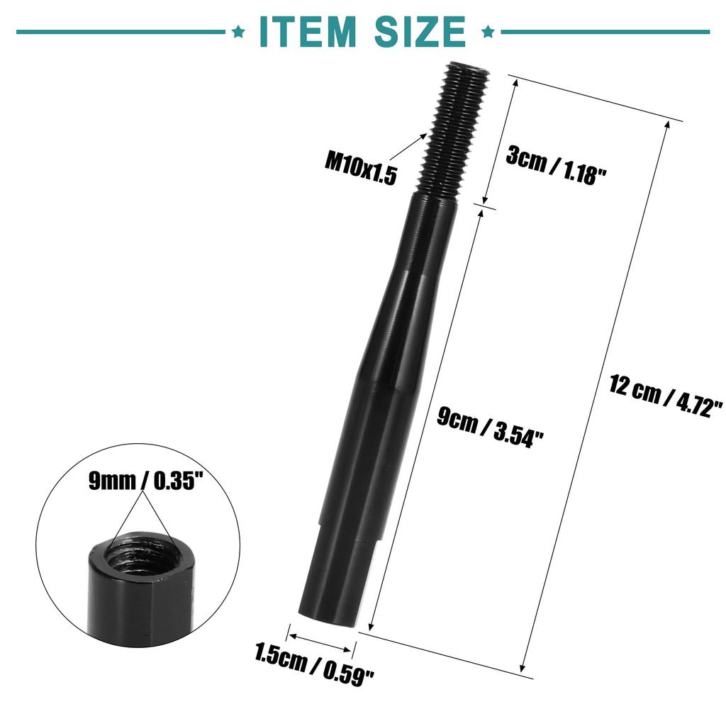 ACROPIX Gear Shift Knob Extender Extension Lever M10x1.5 120mm Fits Honda Civic Black 1pcs