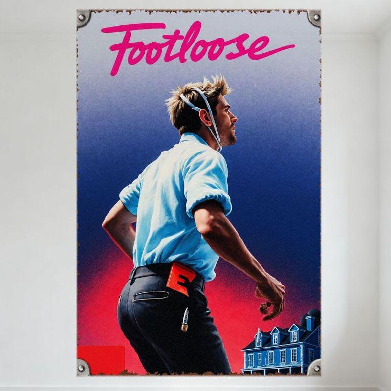 

Footloose Movie Vintage Retro Metal Tin Sign, Dynamic Spiky Hair Man Suburban House Decor for Club Cafe Bar Man Cave Home 20x30cm（7.8x11.8inch）