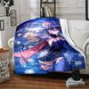 1Pc Genshin Impact Blanket Soft Comfortable Polyester Blanket Four Seasons All Season Blanket Bedroom Office Outdoor Use Anime Style Throw Christmas G