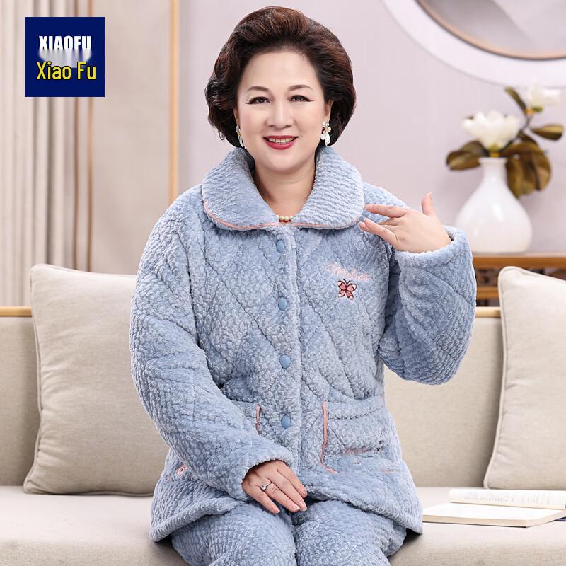 

Women s Plush Thickened Winter Pajama Set for Elderly XL