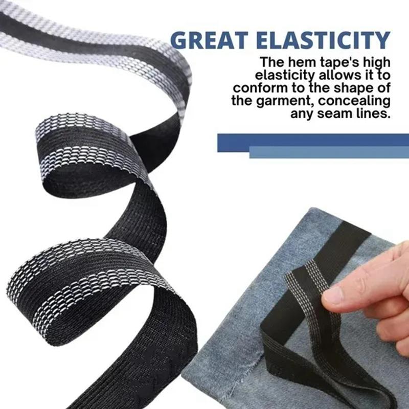 3/5/10M Pasta Autoadesiva per Pantaloni Stirabile Bordo Pantaloni Accorcia Ripara Pantaloni per Abbigliamento Jeans e Pantaloni Jeans Abbigliamento Cucito Fai da Te Tessuto