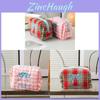 Polyester Cute Plaid Makeup Bag With Bow For Travel And Dorm Use