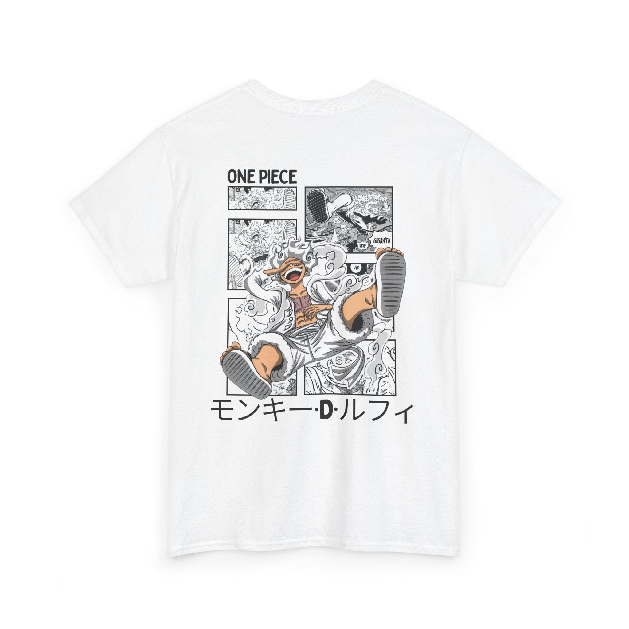 

One Piece Japanese Anime 2026 Summer New100cotton Tshirt Fifth gear Luffy pattern unisex popular short sleeves loose Y2K shirt M