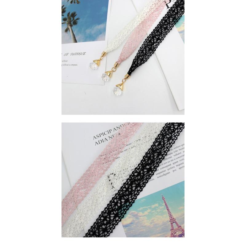 Mei Mary Spitzenbesetzter Taillenbinder - süßer Rock im koreanischen Stil mit geknoteter Perlen-Taillenkette