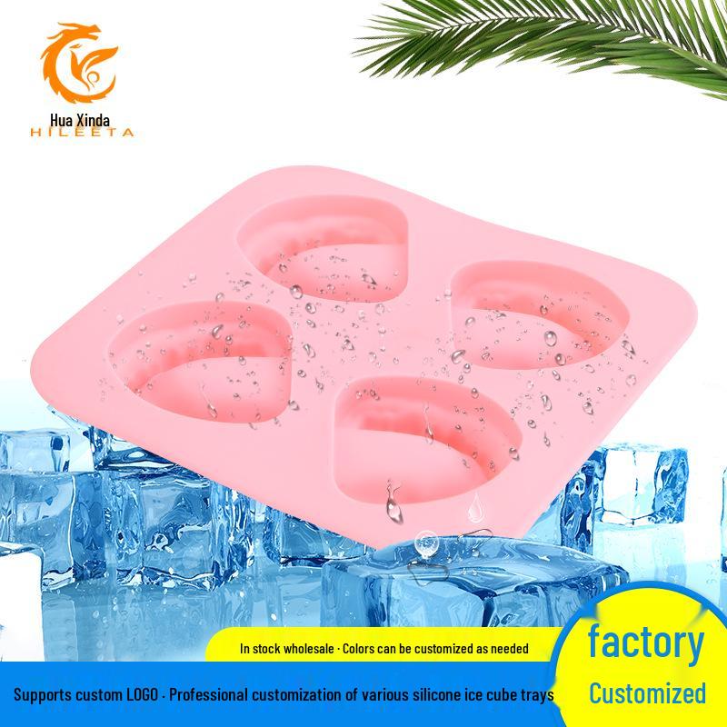 4-Grid Silicone Tooth Ice Cube Tray - Christmas Naughty Festival Edition Pink