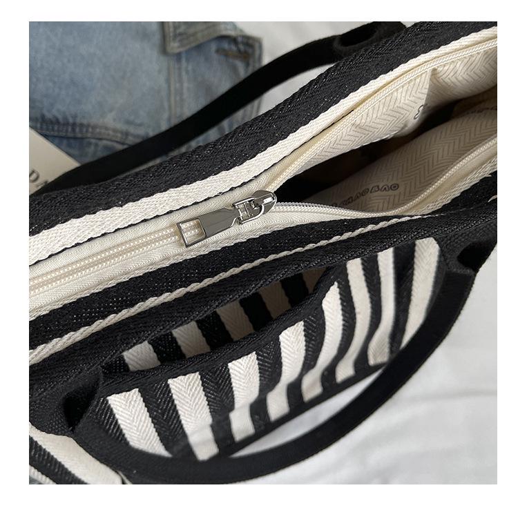 2025 Neue Damen Sommer Farbblock Streifen Tragetasche - Vielseitig, Großes Fassungsvermögen, Lässige Schultertasche