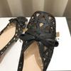 Square Toe Shallow Mouth Flats Woman Bowtie Cut-outs Shoes for 2025 New Summer Slip-on Ballet Flats Women's Emboridery Loafers