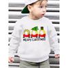 European sizes Kids'  Stylish Fleece Sweatshirt for Christmas, Featuring a Loose Fit with Cartoon Prints of Christmas Gifts, Trees, And Cars