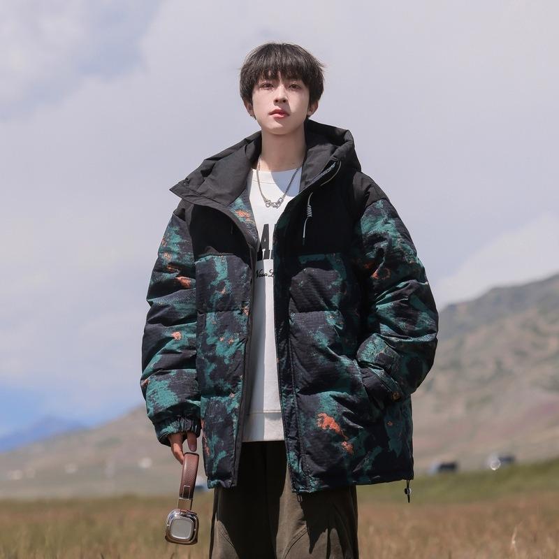 Down jacket men's winter camouflage fashion trendy brand ruffian handsome warm casual top jacket short fashion