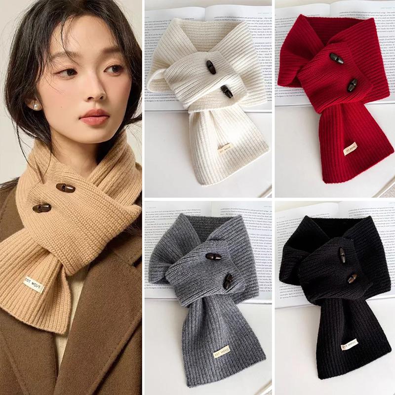 1Pc Knit Multi-functional Neck Brace Winter Button Korean Version Yarn False Collar Scarf