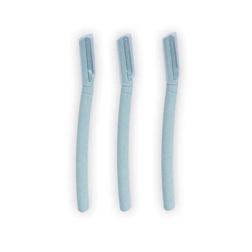 ZUSACA Flawless Reusable Face Razor for Women (Pack of 3) - Mini Eyebrow & Face Razor with German Steel Blade for Painless Hair Removal on Upper Li