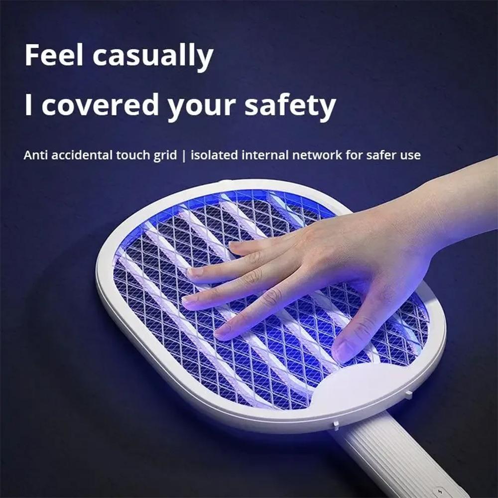 3000V Foldable Electric Mosquito Killer USB Rechargeable Fly Trap Mosquito Swatter Racket Insect Killer With UV Light Bug Zapper