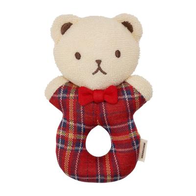 MIKI HOUSE Rattle, Made In Japan, Animal Squeeze Toy, Baby Toy, Baby Toy for Boys and Girls, Baby Kids, Baby Shower Gift, 46-1297-492, Red