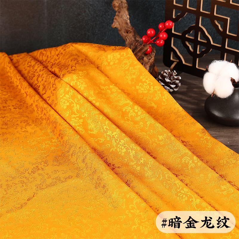 Double Sided Jacquard Fabric Bamboo Dragon Pattern By The Meter for Clothes Cheongsam Hanfu Sewing Cloth Fine Soft Gold White