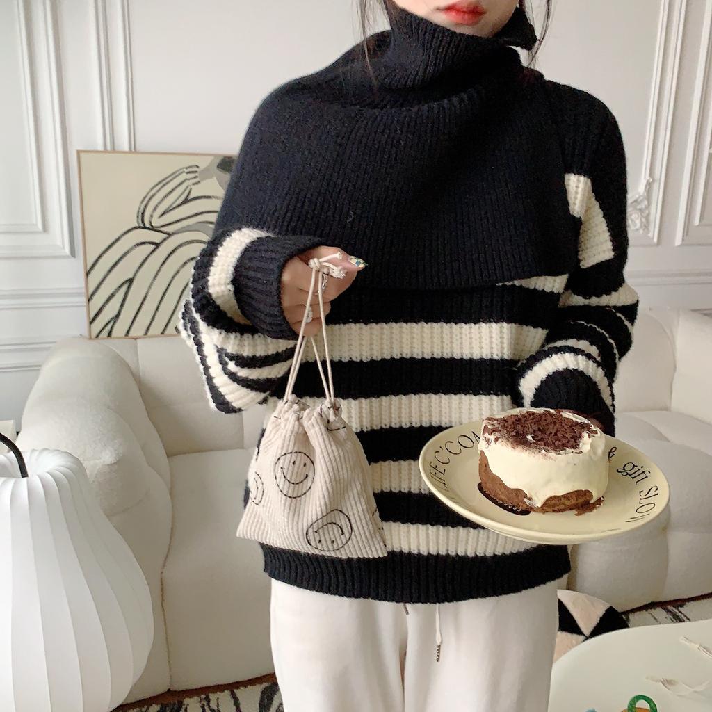 Cute Floral Corduroy Small Coin Purse Drawstring Bag Handbags Woman Jewelry Lipstick Cosmetic Tote Rope Storage Pouch String Bag