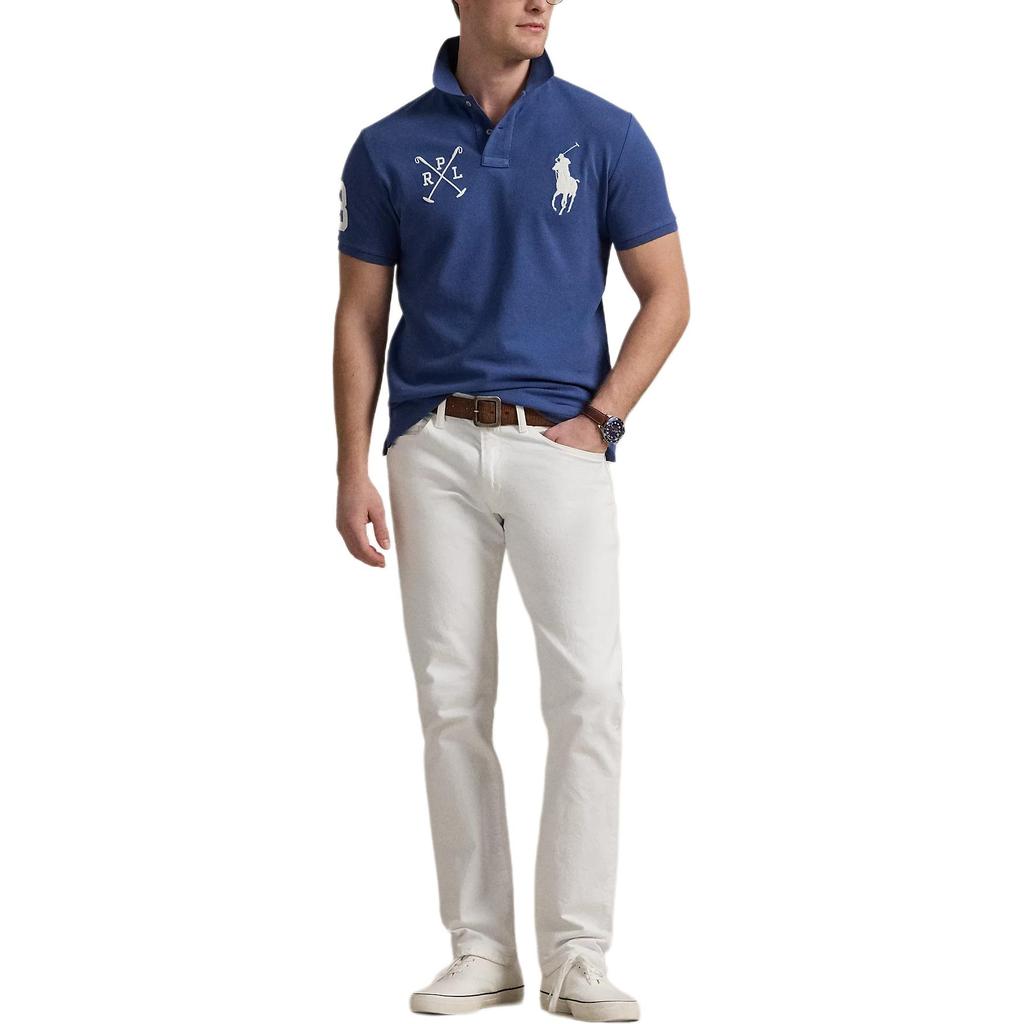 Polo Ralph Lauren Logo Embroidered Cotton Pique Short Sleeve Polo Shirt Men Tops Royal-Blue 710978082-003