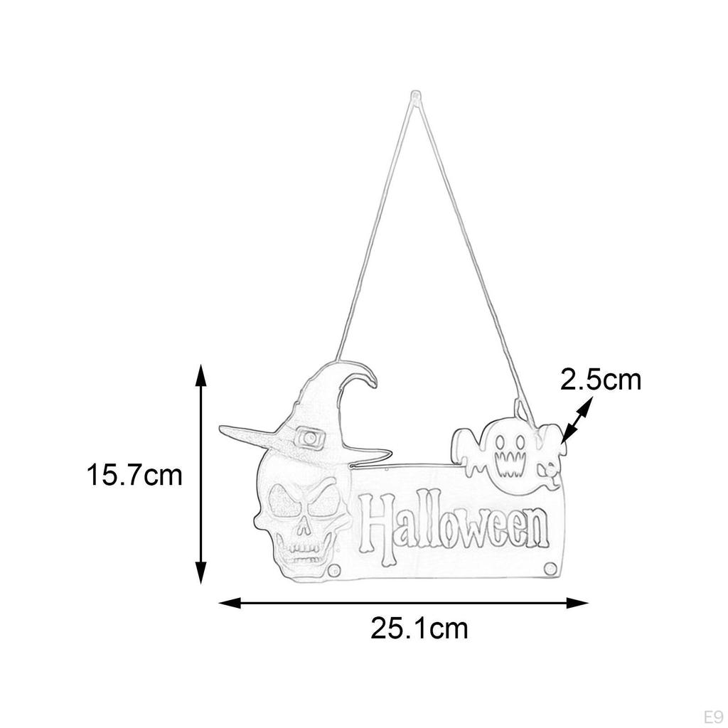 Front Door Spooky Welcome Sign Halloween Decoration, Hanging