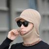 Hat Men's Winter Outdoor Knitted Wool Hat Men's Warm Ear Protection Plus Velvet Thickened Winter Cycling Wool Hat