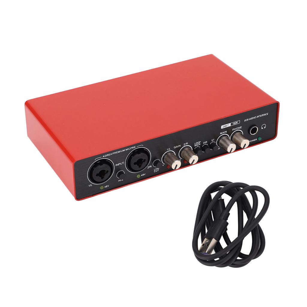 USB Live Sound Card Red Mini Usb Digital Mixing Computer Guitar Mobile Phone Recording Live Singing