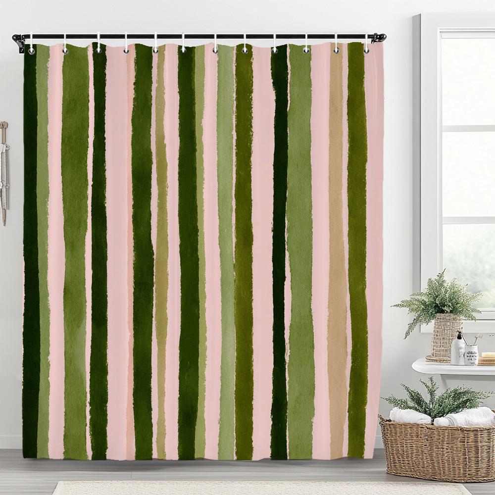 Simple Colorful Lines Modern Fashion Pattern Shower Curtain Home Decoration Creative Personalized Shower Curtains