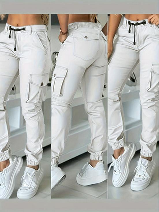 2025 Women's Fashion Multi-pocket Ankle-tie Workwear Pants