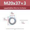 Yigu High-Strength Zinc-Coated Flat Washer, Blue/White, Extra Thick, Grade 8.8, M6-M20