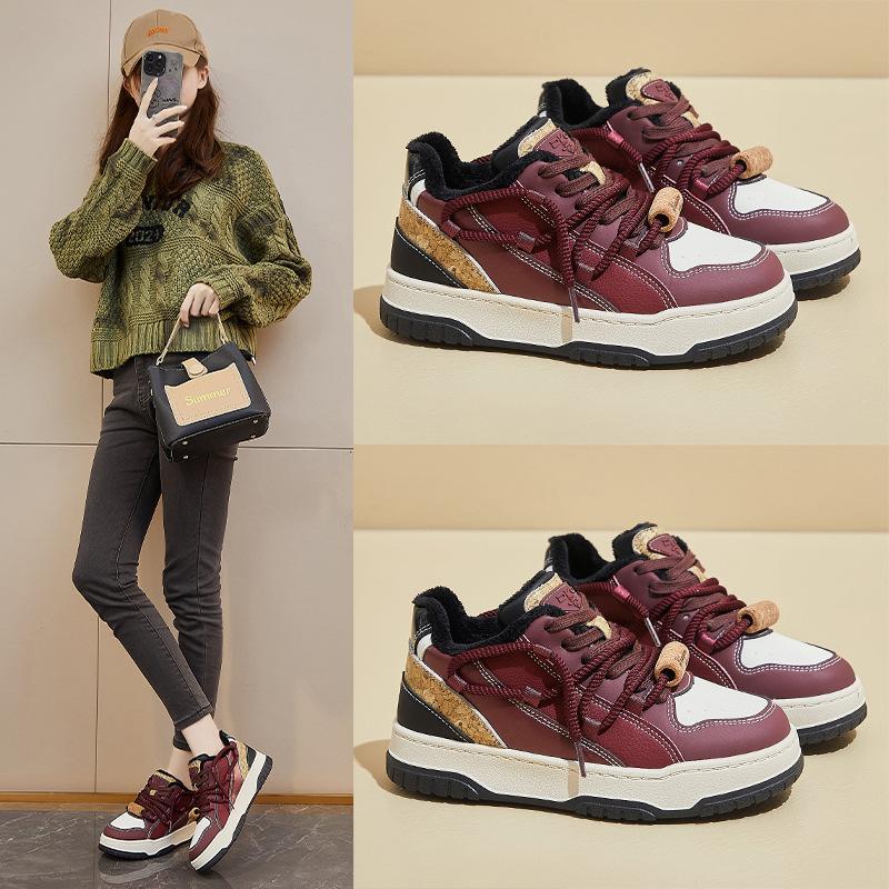 Chaussures de marche décontractées d'hiver à plateforme épaisse pour femmes, bottes de neige antidérapantes, chaudes à lacets, doublure en fausse fourrure polaire, bottines courtes, baskets de tennis pour femmes