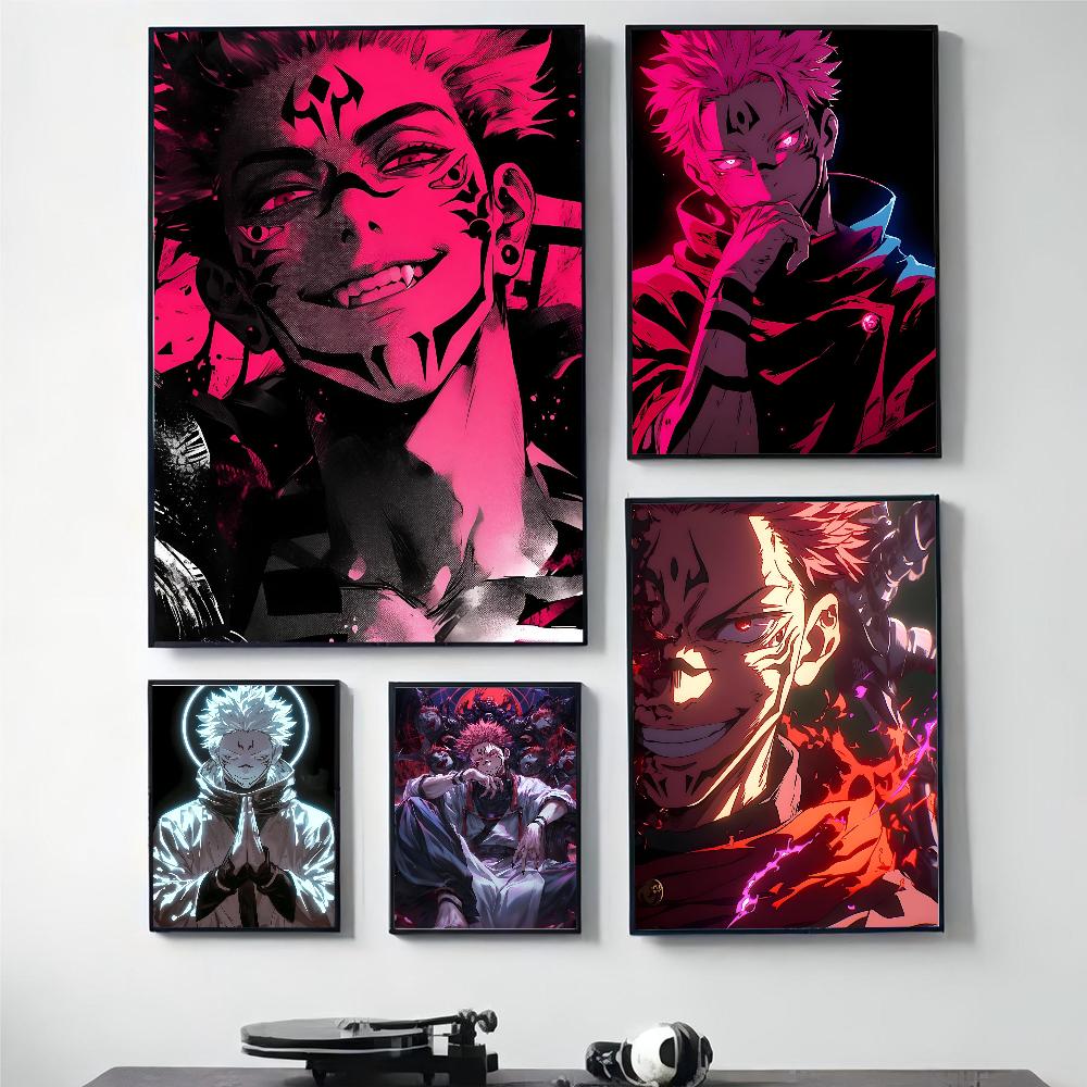 1 szt. Przystojny chłopak anime Ryomen Sukuna Jujutsu Kaisen plakat HD plakaty domowe pokój bar kawiarnia dekoracja sztuka malarstwo ścienne obraz