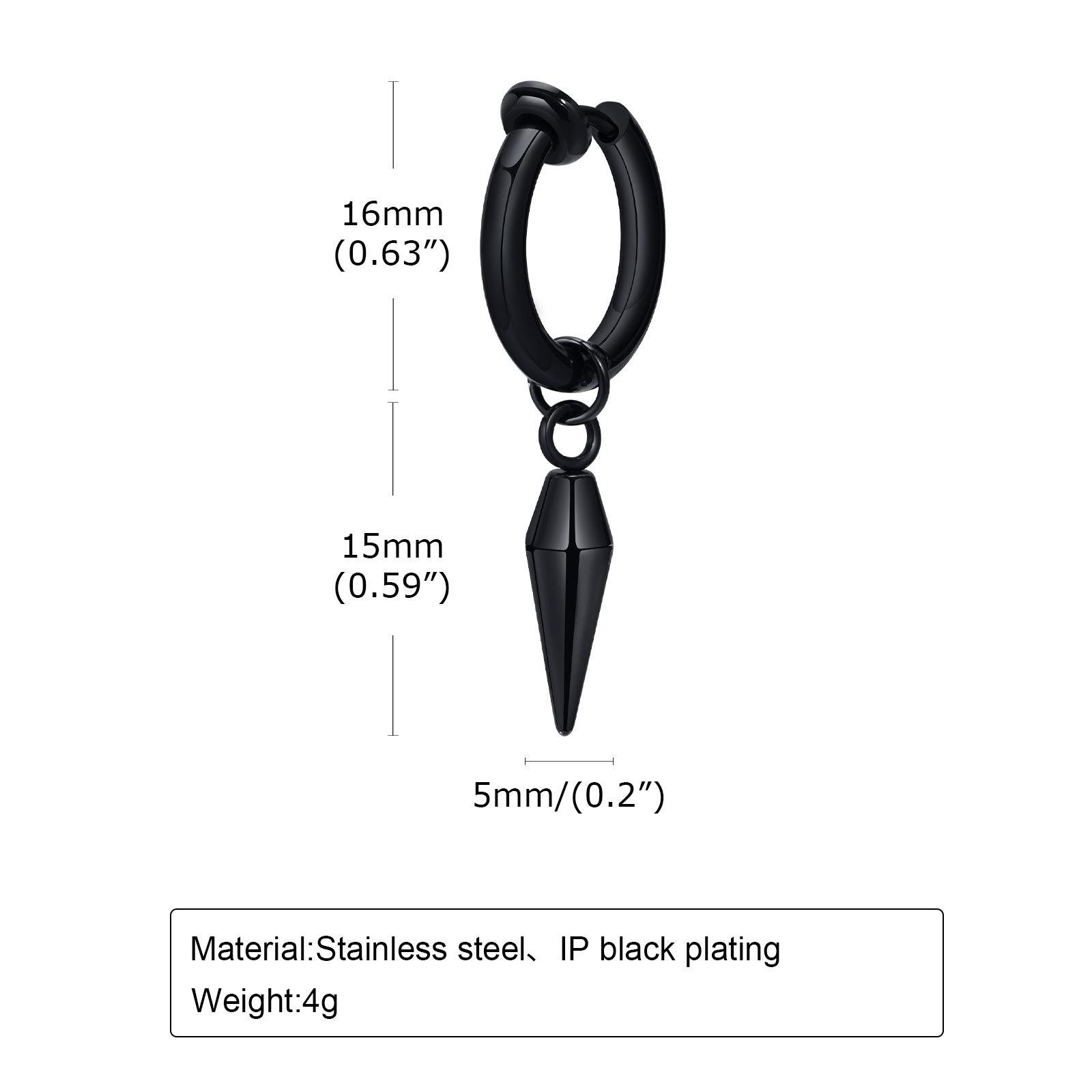 

МАЛЕНЬКИЕ СЕРЬГИ-ХАГГИ НА ПЕТЛЕ ИЗ НЕРЖАВЕЮЩЕЙ СТАЛИ С ОДНИМ ШИПОМ ДЛЯ МУЖЧИН С ЦИРКОНОМ 1 pair