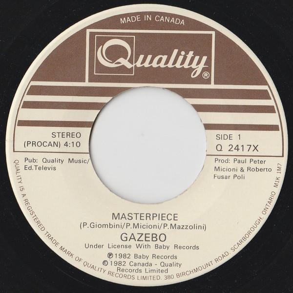 

7inch Record GAZEBO Masterpiece Q2417X Quality 1982 Canada Pop Used