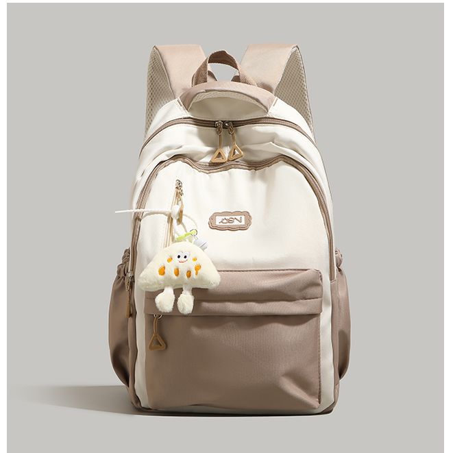 German High-end Contrasting Color Backpack 2025 New Versatile Large-capacity Backpack Women's Junior High School High-value Schoolbag