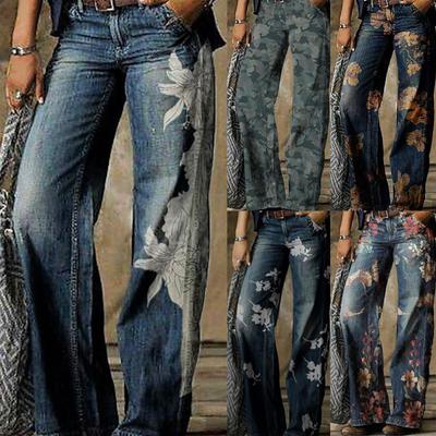 Fashion Women's Casual Solid Pockets Hip Lift Skinny Floor Broad Leg High Waist Pants
