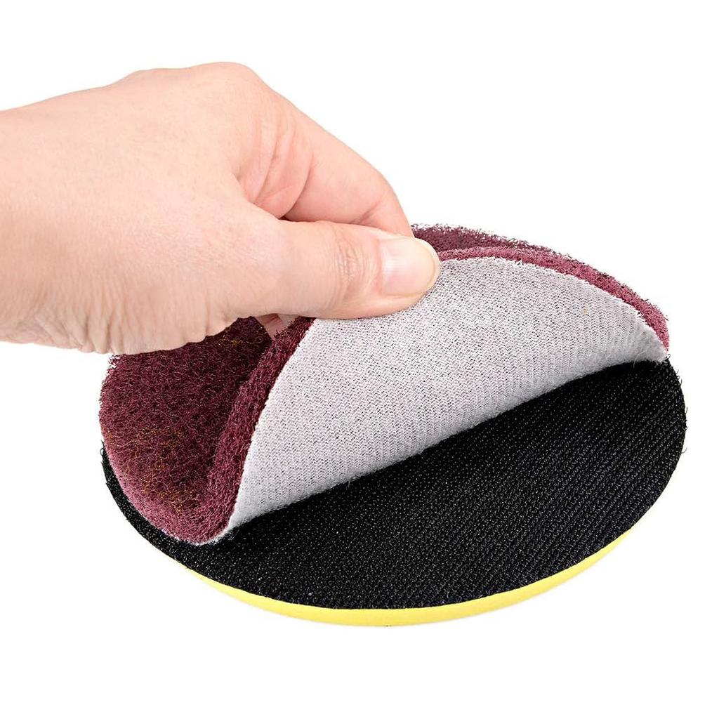 100 Pcs 5inch(125mm) 320 GritScrubber Scouring Pads Drill Scuffing Disc Hoop and Loop Surface Conditioning Disc