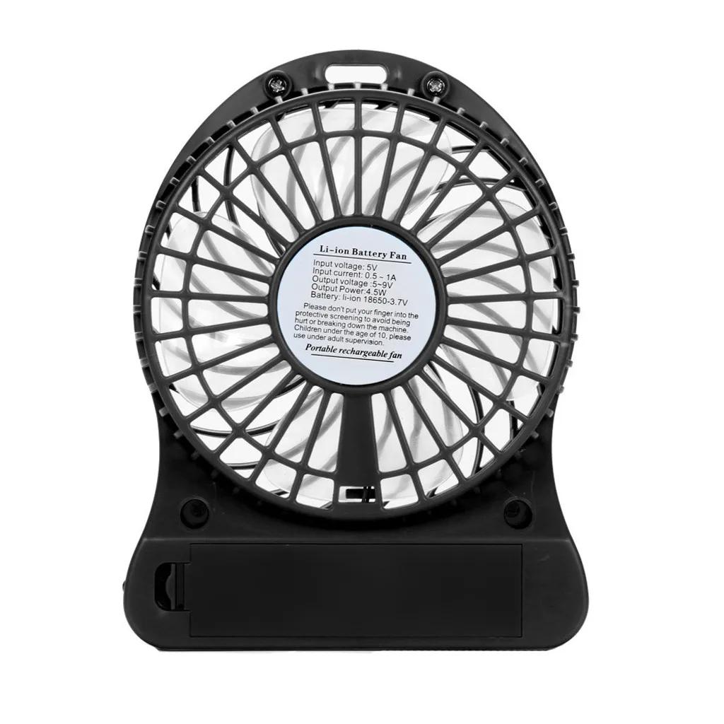 Portable Rechargeable LED Light Fan Cooler Mini Desk USB 18650 Battery Fan Box Fan Air Cooling Fan Fan for Stroller Table Fan