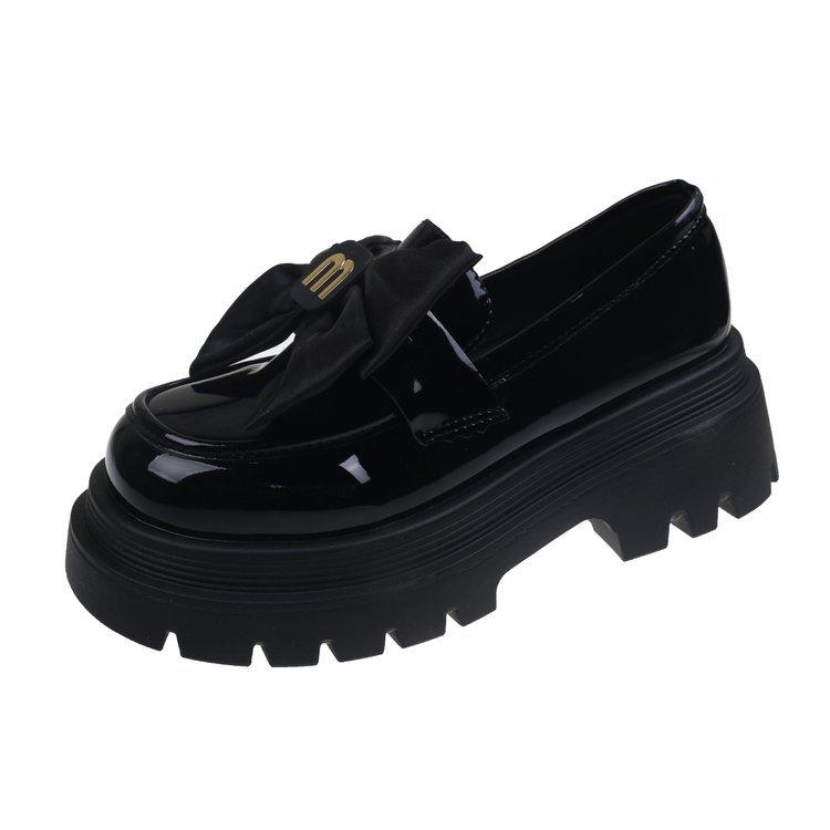 

Black Japanese JK small leather shoes for women s outer wear 2025 new British style versatile thick-soled spring and autumn one-pedal loafers 41