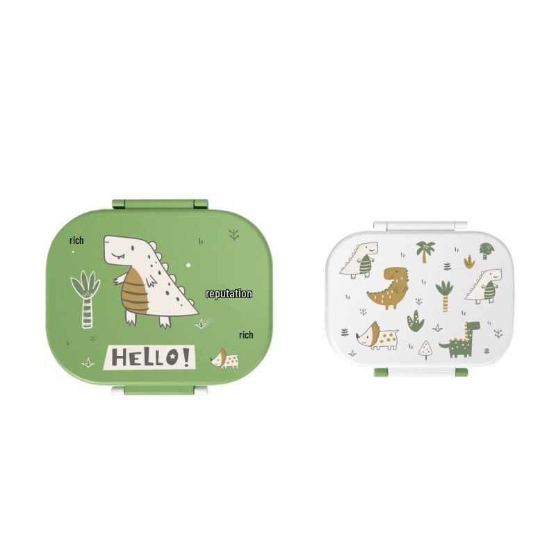 Moms & Kids Insulated Bento Lunch Box Set: Compartmentalized, Microwaveable, Two-Piece for Primary School зелёный
