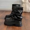 Handsome retro Martin boots children's short boots 2025 new spring and autumn small thick heel locomotive stacking pants tube boots