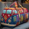 Quilted Cotton Quilted Travel Bag Hippie Vibe 3D Design Duffle Bag Boho Style Frog Pattern Weekender Bag Yoga Practice