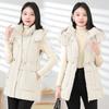 Autumn and Winter Fashion New Waist Medium and Long Down Cotton Vest Large Pocket Thickened Vest Vest Jacket