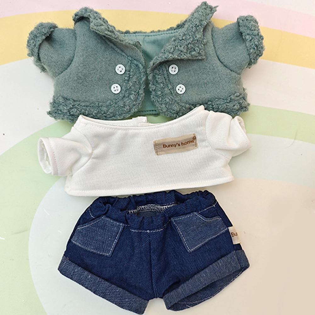 For 37cm Labubu Doll Shirts Sweater Hat Cartoon Plush Doll Replacement Outfit Playing House Accessories Mini Clothes