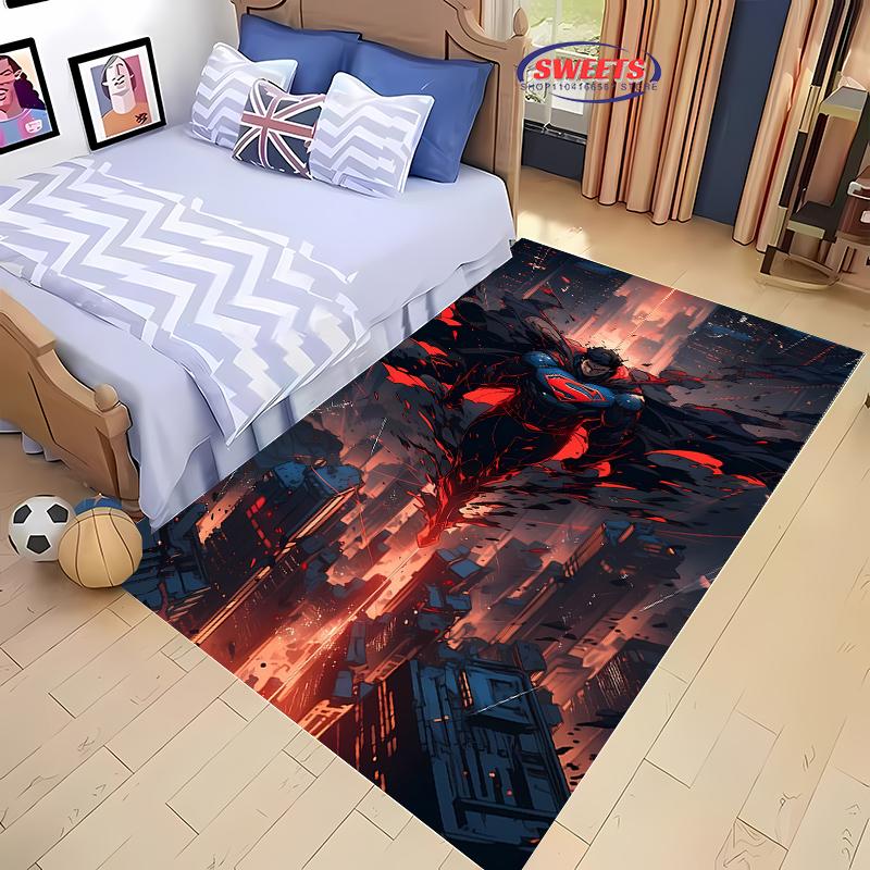 Novo Tapete do Superman! Embeleze o Espaço,Adicione Macio e Confortável,Sala de Estar Quarto Porta de Entrada Área de Escritório Pode Ser Usado Tapete