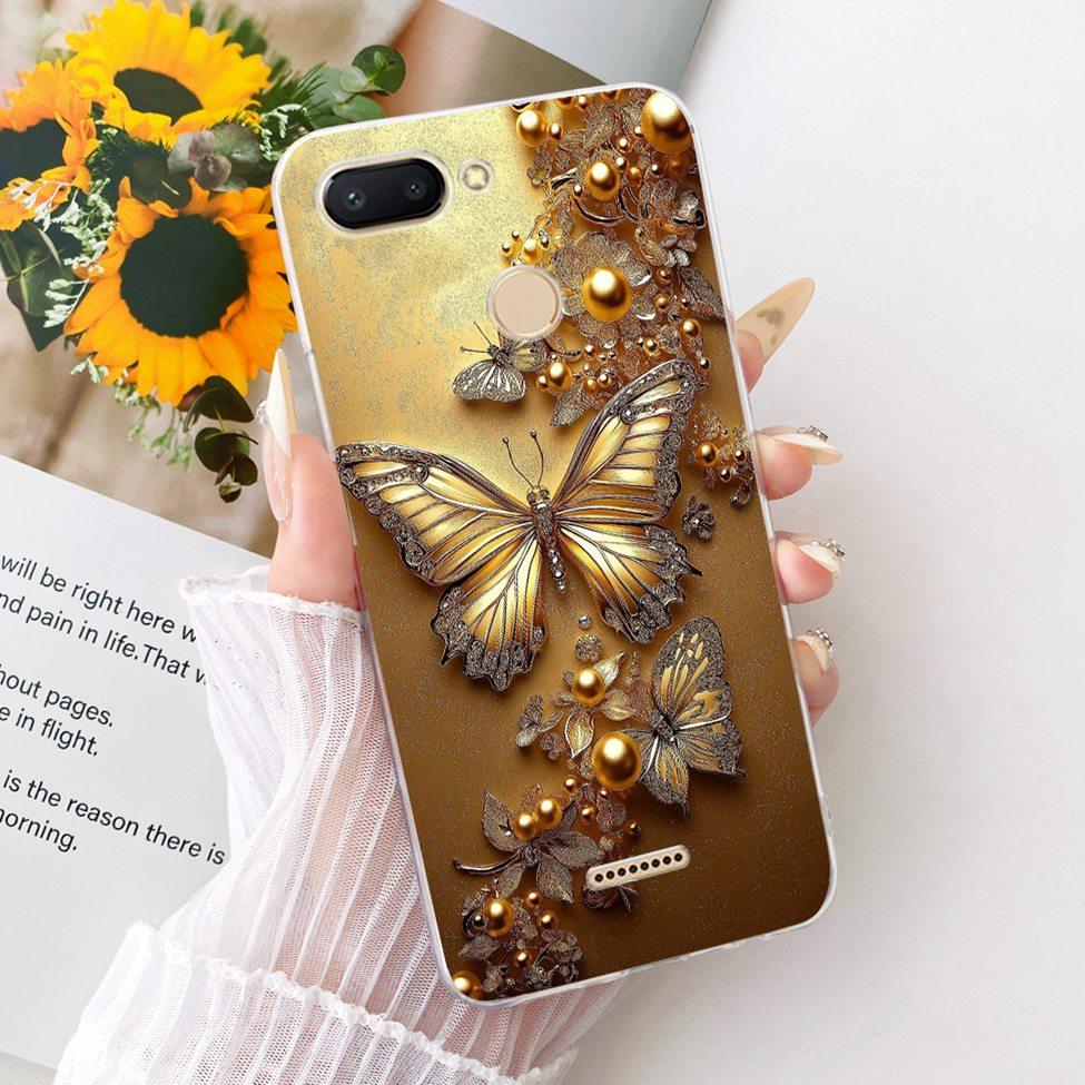 For Redmi 6 Case Cover Transparent Cute Cat Fashion Butterfly Funny Cool Painted Casing M1804C3DH M1804C3DG M1804C3DI
