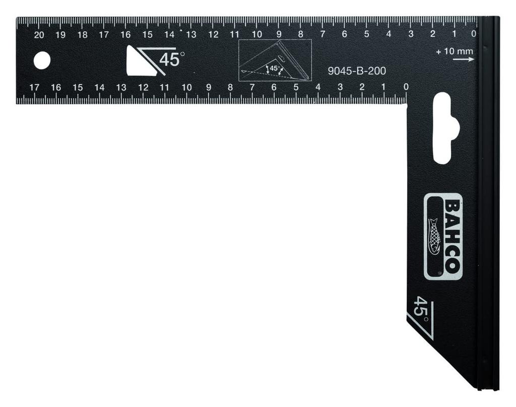 Bahco Precision Square, Rust-Resistant Black Square, 300 X 170 Mm, 9045-B-300