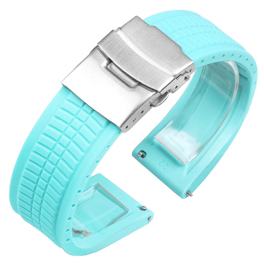 Silicone Strap 20mm 22mm 24mm for Seiko for Rolex Universal Bracelet Quick Release Replacement Bracelet Folding Buckle Wristbelt