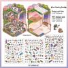 PaperMorePET Querformat Aufkleber: Cartoon-Miniaturhaus-Collage für Kinder