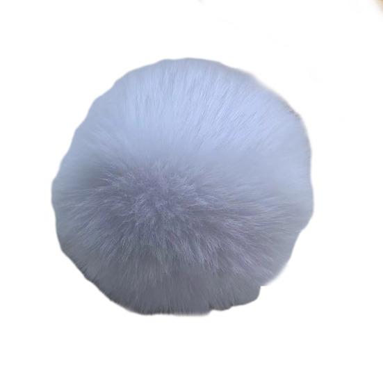 Faux Fur Pom Pom Fluffy Ball with Elastic Loop Cute Plush Ball Bag Charm for Craft Projects Hat Accessories