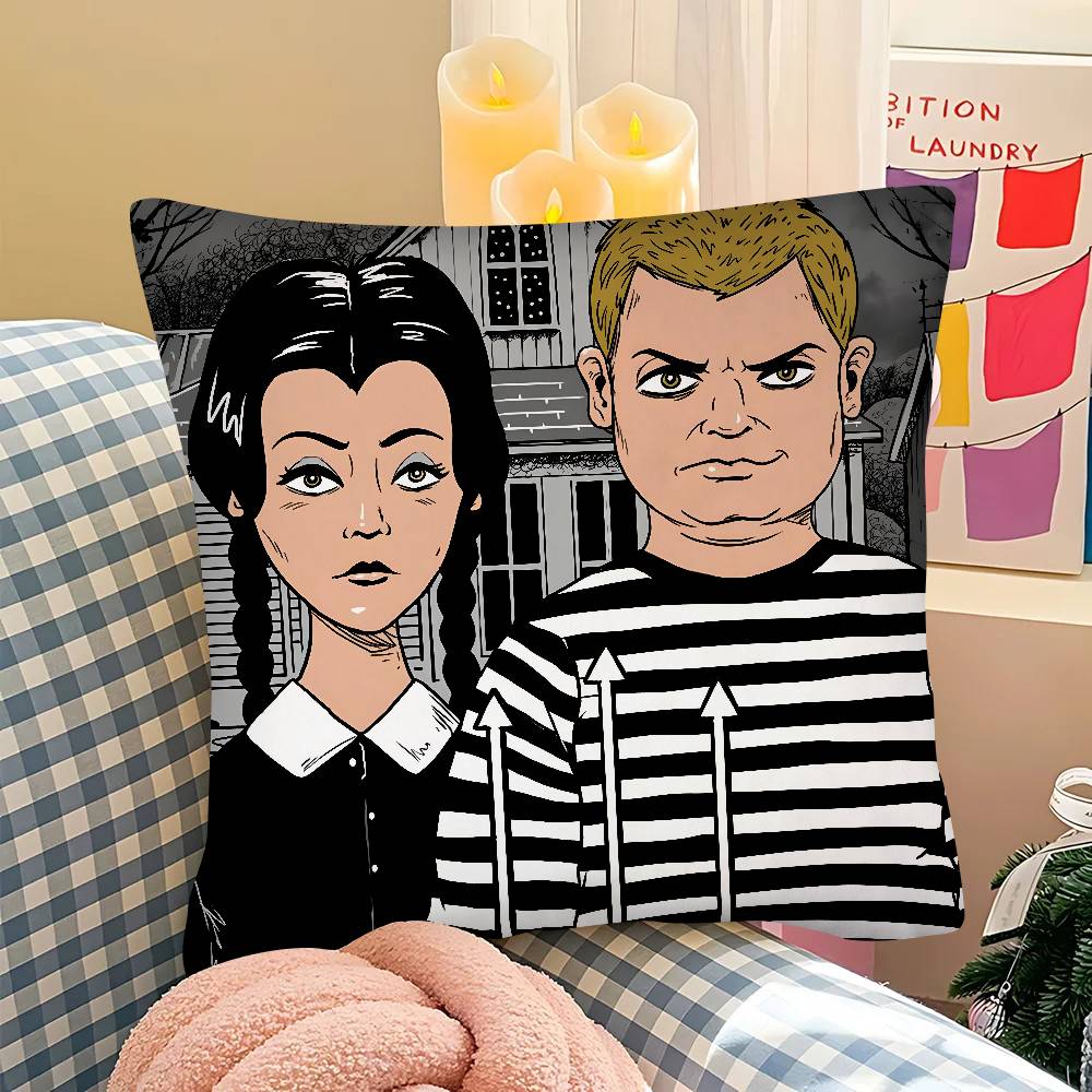 Movie Wednesday Classic Movie Pillow Case Square Pillow Bedroom Sofa Leisure Comfort Cushion Car Living Room Home Decoration