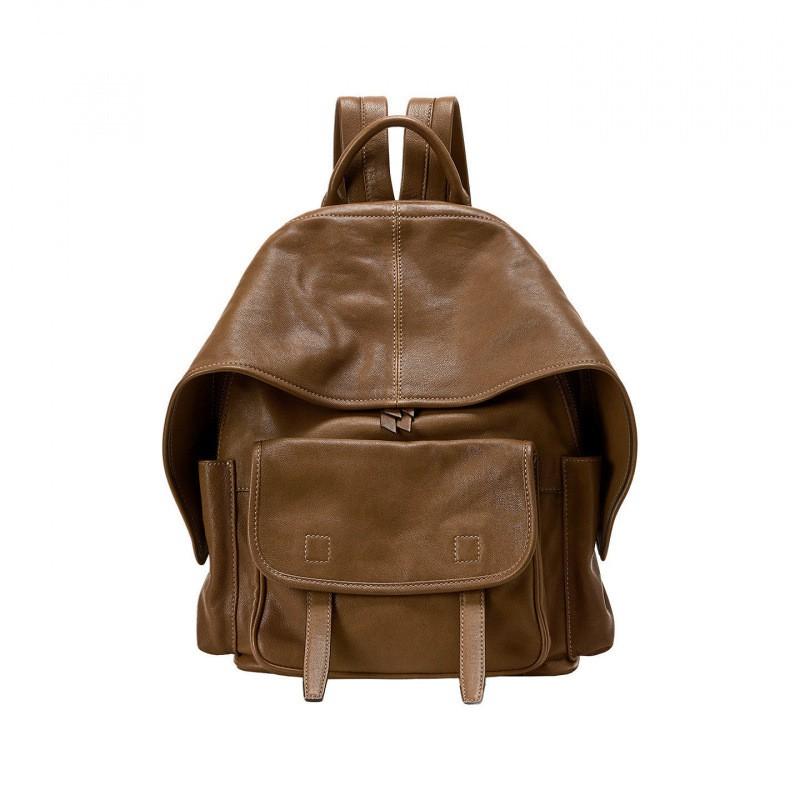 Genuine Leather Backpack Men Women Vintage